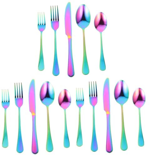 TOPBATHY 3 Sätze fünfteiliges Messer- -Löffel-Set Gabeln Metall Steakgeschirr Besteck westliches Restaurantgeschirr Küchenutensilien Lebensmittel fünfteiliges Set Messer und Suite