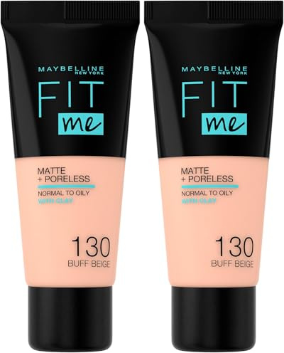 MAYBELLINE Fit Me matt Fr Foundation, 130 Buff Beige (Packung mit 2)