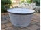 Large Decorative Round Vintage Galvanised Metal Pan Tub Flower Pot Planters