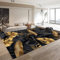 Tapis de Chambre -Tapis Feuilles De Palmier Tropical Noir Et Or Design 80cm x 150cm Feuilles de Monstera et de bananier Tapis antidérapants d’intérieur Extra Doux et Confortables pour garçons Chambre