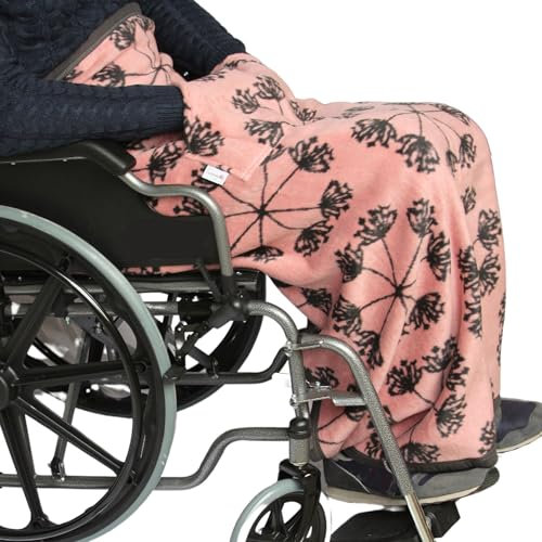 SENIORI Rollstuhldecke Decke für Rollstuhl warme Beindecke für Rollstuhlfahrer Kniedecke (2. Rosa - Pusteblume)