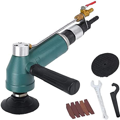 Steinfugensetzer, 4-Zoll-Pneumatik-Luft-Nass-Polierer-Schleifer-Wassermühle 10000 U/min Luftbetriebenes Sander-Werkzeug for Polieren von Marmor-Quarz-Granit-Steinen,Arbeitsplatteninstallation für Gra