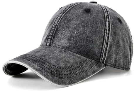 YAMEE Vintage Washed Baseball Cap Baumwolle Distressed Twill Hut für Damen und Herren verstellbar, Schwarz , Einheitsgröße