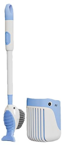 Escobilla de Inodoro con Dispensador de Jabón, Mango Largo Antideslizante y Cerdas Suaves y Flexibles, Escobilla de Inodoro Higiénica, Escobilla de Inodoro Ecológica con Contenedor Dispensador de Jabó