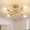 LXWNYY Deckenlampe Gold, 6 Lichter Sputnik Industrielle Deckenlampe E27 Kronleuchter Moderne Pendelleuchte Vintage Deckenleuchte Kronleuchter für Schlafzimmer Wohnzimmer Esszimmer Küche Flur