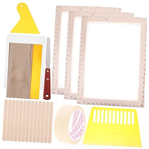 IWOWHERO Siebdruckrahmen Aus Holz Für DIY Druck Stoffen Mit Rahmen Für Siebdruck-projekte Zubehör Für Kreativität
