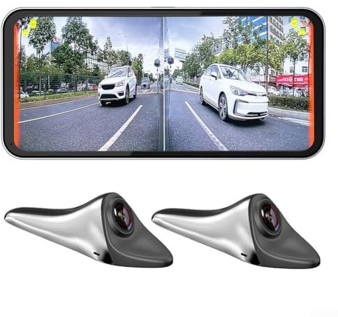 Oniissy 16,25 cm Spiegel Fahrrekorder Parküberwachung L und R Toter Winkel Kameras, Auto Toter Winkel Kamera und Auto Toter Winkel Display System, Toter Winkel Fahrrekorder