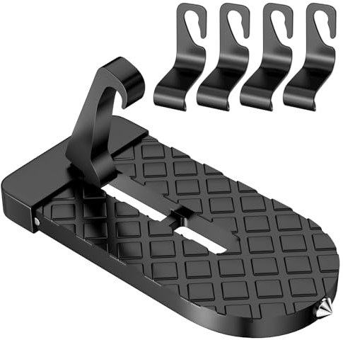 Maxentico Auto Türstufe Unterstützt Bis zu 200 Kg, Autotür Trittstufe mit 4 Haken, Türstufe Trittbretter, Türstufe Klappbare, Auto Türstufe Klappbare Autotür Pedal, Auto Türstufe Klappbar für Fahrzeug