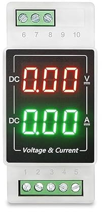 EWWFGUR Tipo su Guida DIN Display Digitale CC 100 V Voltmetro 20 A Amperometro 50 A Misuratore Digitale Integrato 1000 V(DC0-100V 10A)