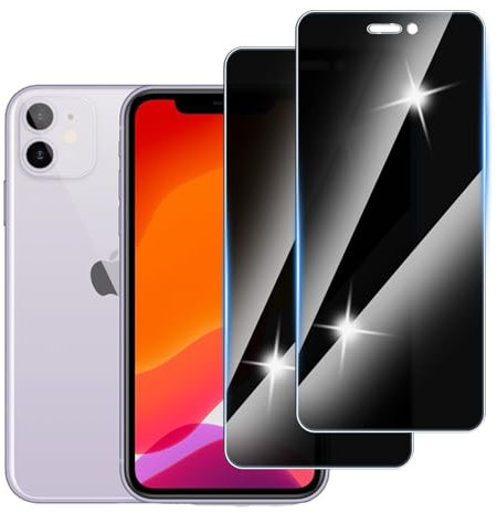Hirshen [2 Stück] Sichtschutzfolie für iPhone XS Max/iPhone 11 Pro Max Panzer Schutz Glas, Anti-Spähen Privatsphäre Schutzfolie, 9H Härte, Anti-Kratzer, Bläschenfrei,Anti-Spy