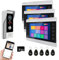 Sistema de intercomunicación de Video, cámara de Video WiFi con Monitor de 7 Pulgadas, Timbre con Cable 1080P, soporta Entrada de Tarjeta Deslizante… (3 Monitor)