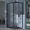 doporro Viertelkreis Duschkabine Schiebetür Duschabtrennung BxTxH 80x80x190 cm Klarglas ESG-Sicherheitsglas mit Nano-Beschichtung Ravenna32K schwarz