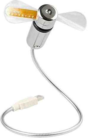 Ventilatore USB portatile, ventilatore USB con orologio a LED, silenzioso, con collo galleggiante, elettronica illuminata per, viaggi, camera da letto, campeggio, dormitorio scolastico