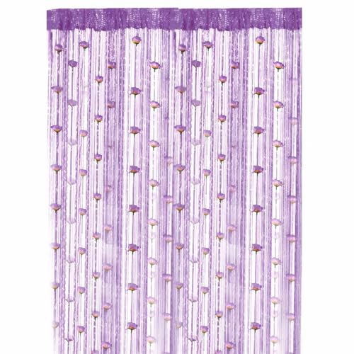 NASSMOSSE Rideau de Porte perlée 39x79 '' Rideau à Cordes avec Fil de Poche Rose Rose Amovible Perles Porte diviseur Chambre Suspendue Rideaux Frange pour Le Style Salle Bain Style 1