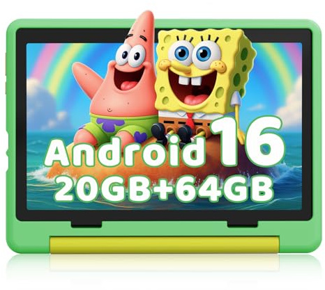 Tablet per bambini, tablet Android 15 con display HD, 10.1 pollici, controllo parentale e modalità bambino, octa-core, certificato GMS, 20 GB RAM 64 GB ROM, 1 TB espandibile, batteria da 5000 mAh