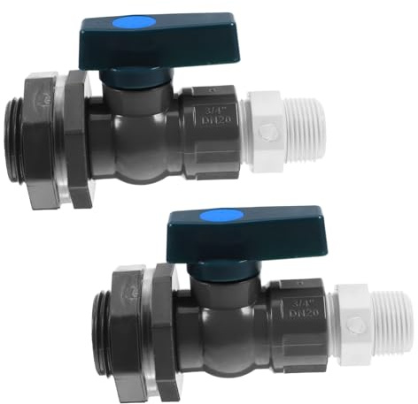NUOBESTY 2 Stück PVC Regenfass Auslaufhahn 3/4 Zoll Dn20 Wetterfest und Einfache Installation Wasserschlauch Adapter für Regentonne und Bewässerungssysteme im Garten