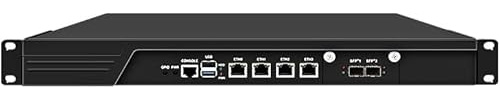 HKUXZR Mini router firewall per rack 1U con micro firewall Intel N200, 4* Intel 2.5Gigabit Ethernet, 2 x SFP+ 82599es 10 Gigabit, GPIO, slot SIM 1* COM(RJ45), supporto OPNsense (Barebone)