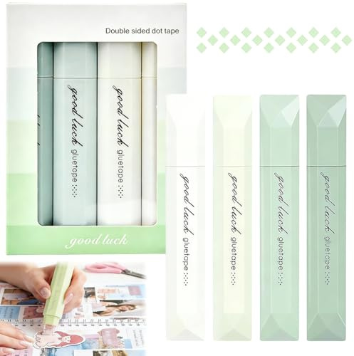 4 Stück Kleberoller Doppelseitig, Kleberoller Stift für Fotoalbum & Scrapbooking, Doppelseitiges Klebeband Roller (20m Gesamt), Fotokleber Roller Faltenfrei, Transparent für Bastelarbeiten, Schule