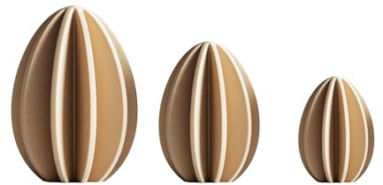 Shapes - Decorations Minimalistisches Ostereier Set – Deko Eier im Dreierset – Moderne Osterdeko für Wohnzimmer & Tisch – Zeitloses Design (Braun)