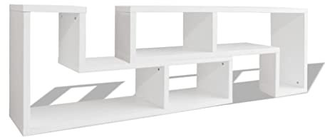 vidaXL TV Cabinet Home Living Room Furniture Hifi Cabinet Sideboard TV Stand Media Unit Display Shelf DVD Player Double L-Shaped White