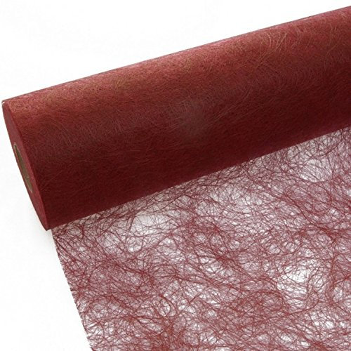 Sizoflor Tischband - 25 Meter Rolle + 300 Mini-Dekodiamanten Gratis (20cm Breite, Karminrot)