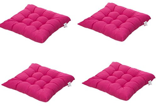 Worsendy 4 cómodos Cojines para Silla, Cojines de Silla Exterior,Cojines de terraza,Cocina de jardín Cojines de Silla de Comedor 40x40 cm Crema Cena Silla Pad (Rosa)