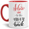 Tassendruck Liebes-Tasse I Love You to The Moon and Back - Innen und Henkel Rot - Partner-Tasse/Geschenk-Artikel/Pärchen/Liebe/Love/Kaffeetasse/Teetasse/Mug/Cup