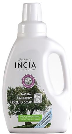 INCIA Natürliches Baby-Waschmittel – 750 ml, Hypoallergen, Duftfrei, Für Weiße, Bunte Und Dunkle Wäsche, Mit Kokosseife Und Lavendelöl