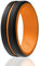 ROQ Silicone Rubber Wedding Ring for Men, Men's Wedding Band, Breathable Rubber Engagement Band, 8mm Wide 2mm Thick, Engraved Middle Line Duo, Single, Black & Orange, Size 10