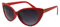 Boolavard Cateye Sonnenbrille für Damen, klassisches Vintage Retro Design mit hoher Spitze und Flügeln (Katzenauge - Rote Schwarze Punkte)