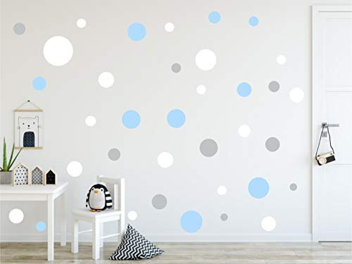 Timalo® 60 Stück Wandtattoo Kinderzimmer bunte große Kreise Pastell Wandsticker – XL Aufkleber Punkte | 73080-SET21-60