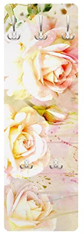 Bilderwelten Garderobe - Aquarell Blumen Rosen, Größe HxB:105cm x 34cm