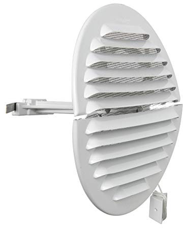 La Ventilazione GABDF125R Griglia di ventilazione tonda pieghevole in Alluminio verniciato bianco con rete antinsetti, diametro 150 mm