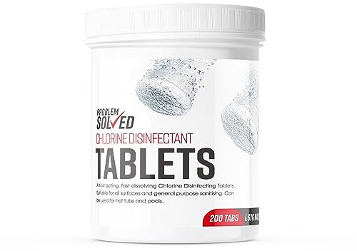 Problem Solved - Chlorine Disinfectant Tablets | For Hot Tubs, Spas and Pools | 200 Tablets 640g
