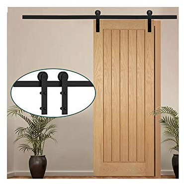 4FT/122cm Sliding Door Hardware Sliding Track Barn Door Kit for Single Barn Door