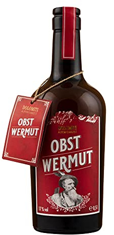 Obst Wermut - Dolomiti Alpenfeinkost - Österreichischer Premium-Wermut - aus Apfel-Wein - 0,5 Liter - 17% vol.