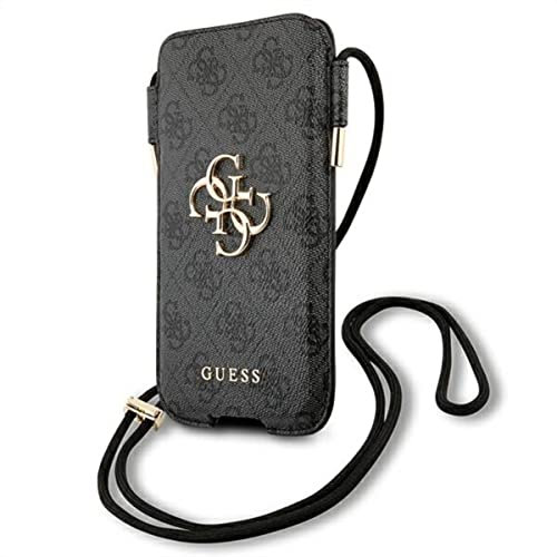Guess GUHCP12L4GPSGR Mobile Phone Case for iPhone 12 Pro Max and Small 6.7 Inches Grey 4G Metal Logo