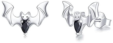TRISHULA Fledermaus Ohrringe 925 Sterling Silber Tier Ohrstecker Fledermaus Schmuck Geburtstagsgeschenk für Damen Frauen Mädchen Kinder