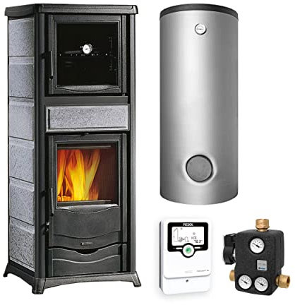 La Nordica KS3707 Termorossella Plus DSA Forno 4.0 Wasserführender Kaminofen Speckstein Komplett-Set Kombispeicher THKE/F 825