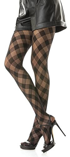 Gi&Gi Collant Donna Velati Fantasia Rombi con Piedi Invisibili Elegante 40 Denari Made in Italy N.1598 (L/XL)