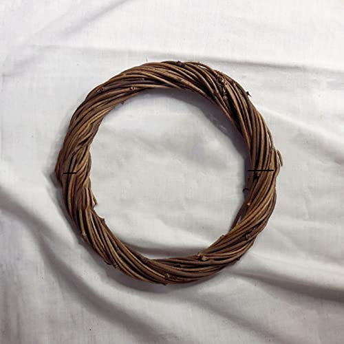 Egurs Corona in rattan di salice non sbucciata, per Natale, ghirlanda per porta, decorazione in legno, decorazione per cancello da parete, feste, matrimoni, negozi di fiori, 20 cm