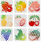 FINGERINSPIRE 9 STK Obst-Schablonen 20x20cm Kunststoff Ananas Zitrone Apfel Wassermelone Pfirsich Birne Kirsche Erdbeere Traube Wiederverwendbare Schablonen zum Malen auf Holz Boden Wand und Fliesen