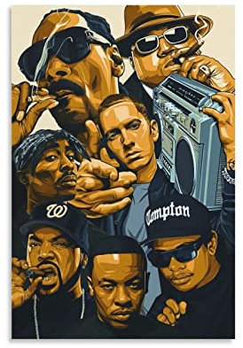 Shenywell Leinwand Bilder Snoop Dogg Ice Cube Dr. DRE Der berüchtigte Big Eazy-E 40x50cm Kein Rahmen