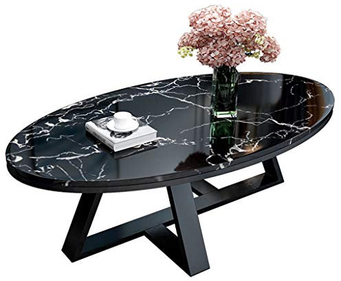GLTZEN Ovaler Couchtisch aus Marmor, moderner einfacher Wohnzimmer-Teetisch, moderner Edelstahl, Mode, Haushalt, kleine Wohnung, Beistelltisch, Wohnkultur