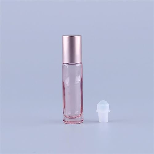 10 ML Rose Couleur Verre Épais Rouleau sur Bouteille D'huile Essentielle Roller Ball Bouteille pour Voyage-D, 10 PCS
