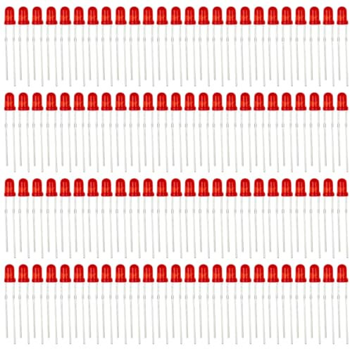 Innfeeltech 100pcs 5mm Red LED Diode Lights DC 2V 20mA 5mm Electronics Emitting Components Light Diodes LEDs Bulb