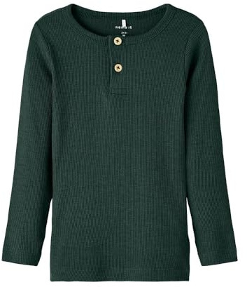 Name IT Jungen Nmmkab Ls Top Noos Langarmshirt, Pine Grove/Detail:Melange, 86