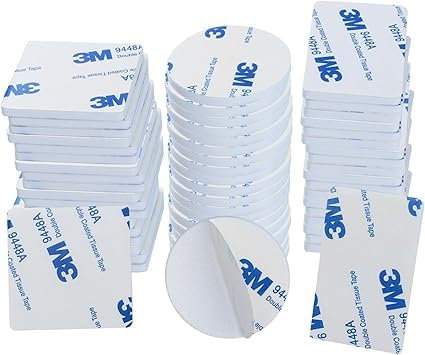 HOMMAND Pad Biadesivo Extra Forte, 60 Pezzi Pads Nastro Biadesivo Schiuma, Adesivo 3M Biadesivo Extra Forte Rettangolare & Quadrati & Tondo, Impermeabili per la Casa, Ufficio e Auto