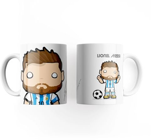 Kawaii Messi with autograph. Original Kawaink - Coffee Mug White