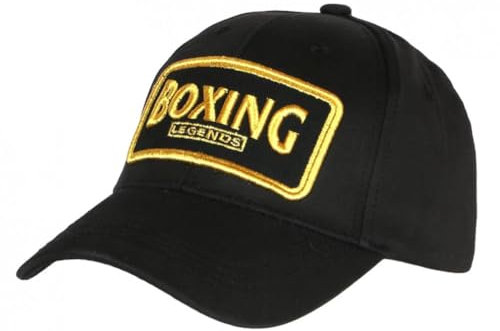 Boxing Cap schwarz und gold, Fashion und Original, Baseball – Herren, Schwarz , Einheitsgröße